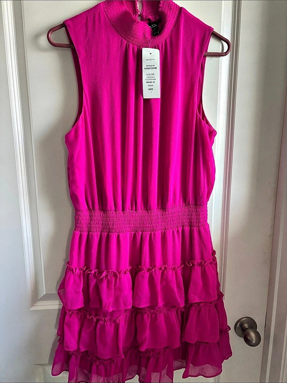 MSK Pink Ruffle Mini Dress NWT